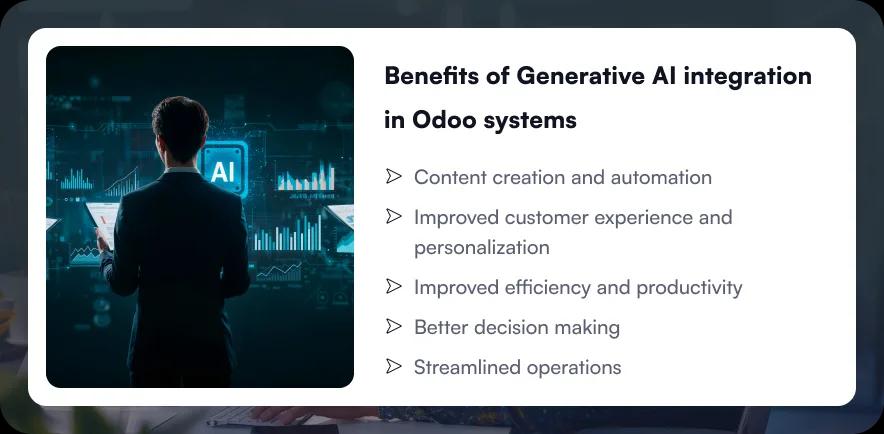 Benefits of generative AI integration in Odoo systems