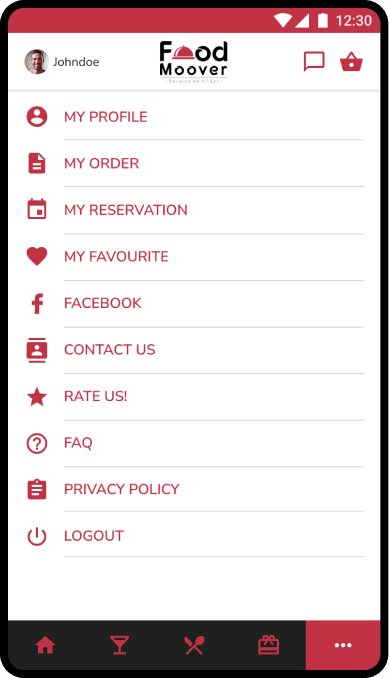 Food Moover mobile UI screenshot 4