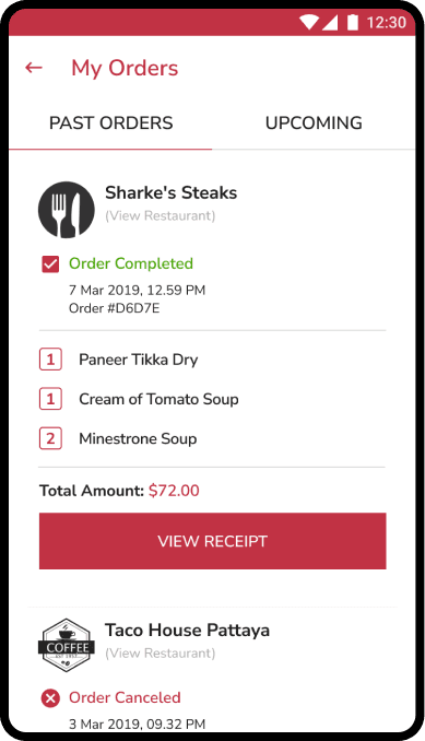 Food Moover mobile UI screenshot 3