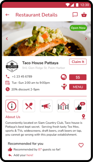 Food Moover mobile UI screenshot 2