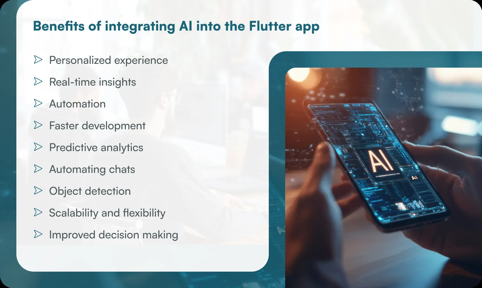 Benefits of integrating AI into the Flutter app