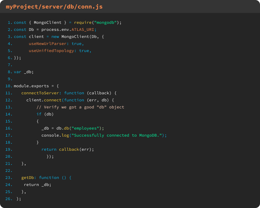 DB Connection JS